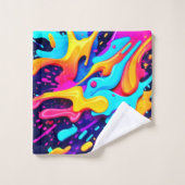 カラー鮮やかカオスアート バスタオルセット (ウォッシュタオル)