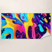 カラー鮮やかカオスアート ビーチタオル (正面)