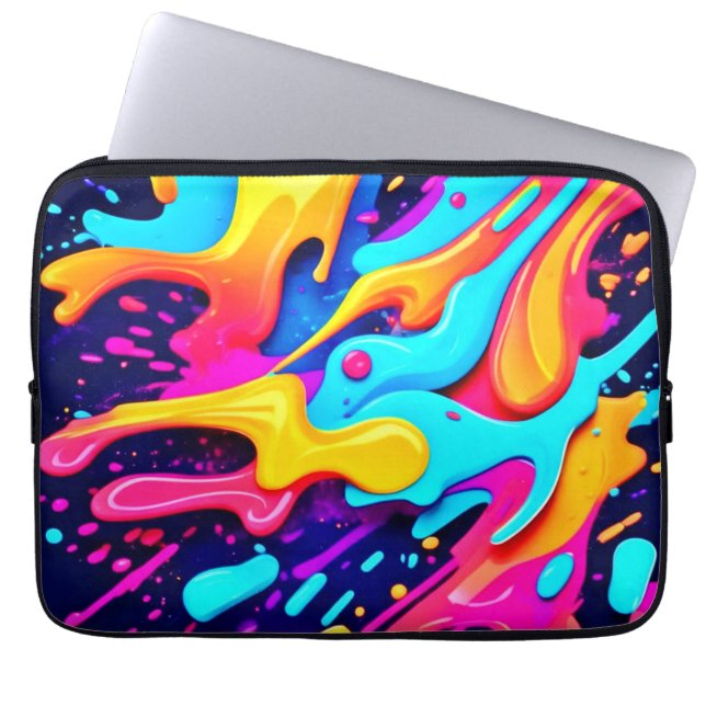 カラー鮮やかカオスアート ラップトップスリーブ (正面)