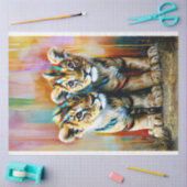 カラー鮮やかキューブの切り離し 薄葉紙 (クラフト)