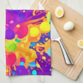 カラー鮮やかスパッタ キッチンタオル (四つ折り)