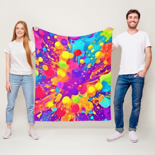 カラー鮮やかスパッタ フリースブランケット (インサイチュ)