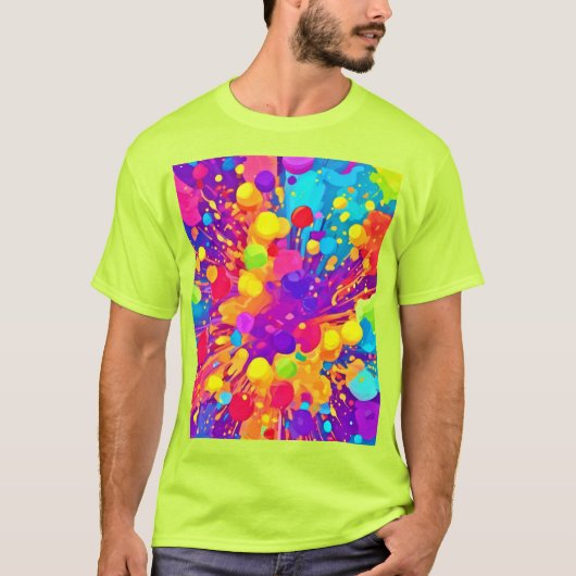 カラー鮮やかスパッタ Tシャツ (正面)