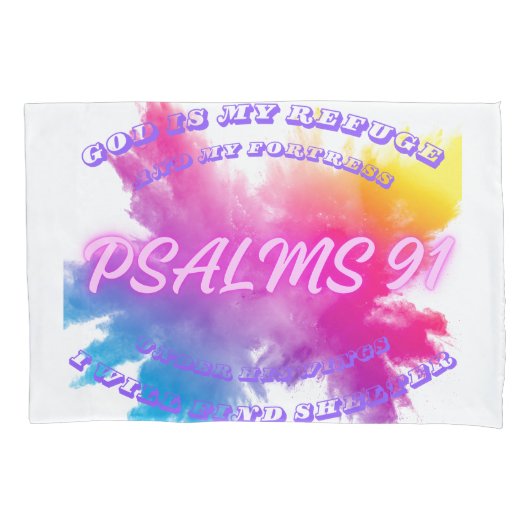 カラー鮮やかスプラッシュPsalm 91 枕カバー (正面)