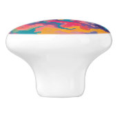 カラー鮮やかダイナミックパターンの渦巻き セラミックノブ (側面)
