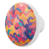 カラー鮮やかダイナミックパターンの渦巻き セラミックノブ (右)