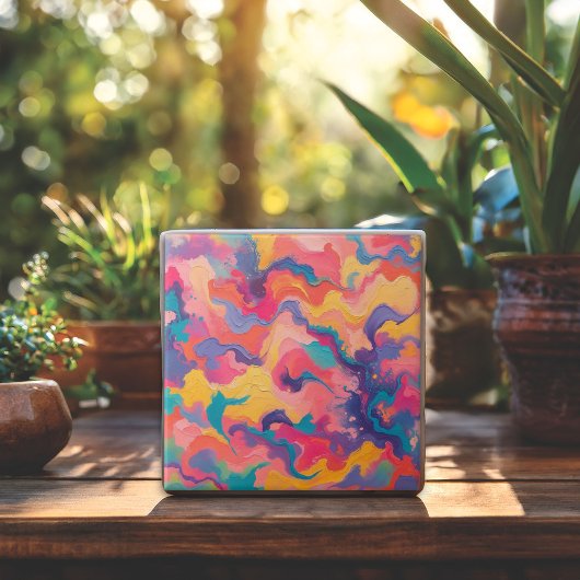 カラー鮮やかダイナミックパターンの渦巻き タイル