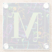 カラー鮮やかネオンカクテルオンブラック ガラスコースター (裏面)