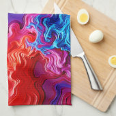 カラー鮮やかフュージョン芸術 キッチンタオル (四つ折り)