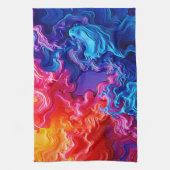 カラー鮮やかフュージョン芸術 キッチンタオル (縦)