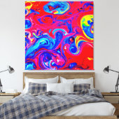 カラー鮮やかブラストパターン キャンバスプリント (インサイチュ (寝室))