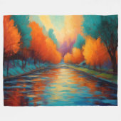 カラー鮮やかランドスケープFavism印象派 フリースブランケット (正面(横))