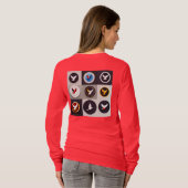 カラー鮮やかロゴ印刷された女性用Tシャツ Tシャツ (裏面フル)