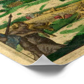 カラー鮮やかヴィンテージ旧世界地図 ポスター (角)