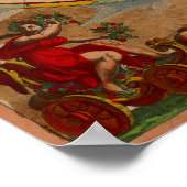 カラー鮮やかヴィンテージ旧世界地図 ポスター (角)