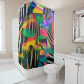 カラー鮮やか混合デジタルパターンデザイン製wi シャワーカーテン (インサイチュ)
