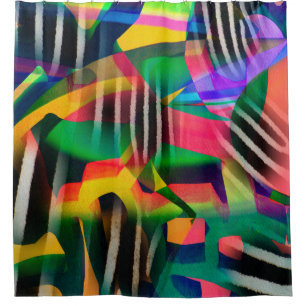 カラー鮮やか混合デジタルパターンデザイン製wi シャワーカーテン