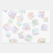 カラー3Dキューブ装飾用クッション ラッピングペーパーシート (正面)