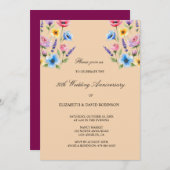 カラー50周年結婚記念日 招待状 (正面/裏面)