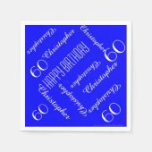 カラー60th誕生日パーティーの繰り返し名を選択 スタンダードカクテルナプキン (正面)