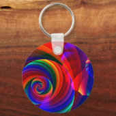 カラー7カッコいい抽象芸術モダンフラクタル キーホルダー (正面)