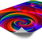 カラー7カッコいい抽象芸術モダンフラクタル ポスター (角)