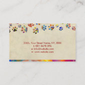 カラー（ばちゃばちゃ）跳ねるパウモノグラム – ドッグウォーカー/シッター  名刺 (裏面)