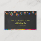 カラー(ばちゃばちゃ)跳ねるポーズモノグラム – ドッグウォーカー/シッター 名刺 (裏面)