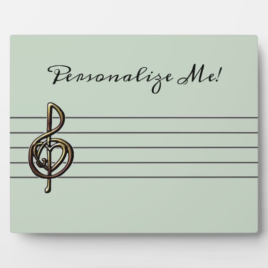 カラー・エンボス加工の華麗なト音記号を選んで、聞いてみて。 フォトプラーク (正面)