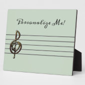 カラー・エンボス加工の華麗なト音記号を選んで、聞いてみて。 フォトプラーク (側面)