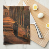 カラー オブ ポプラ並木の秋 ヴィンセント・ヴァン・ゴッホ キッチンタオル (四つ折り)