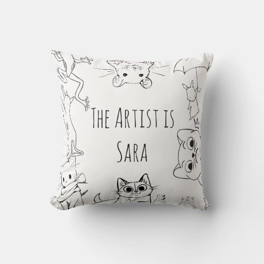 カラー&カドル動物枕 クッション (正面)