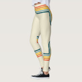 カラー&クリームトレンディー80のチューブソックススタイル レギンス (左)