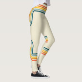 カラー&クリームトレンディー80のチューブソックススタイル レギンス (右)