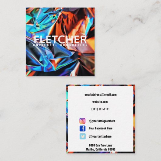 カラー スクエア名刺 (正面/裏面)