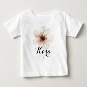 カラー ネーム ベイビー ガールズ ニューボーン ピンク フラワー ベビーTシャツ