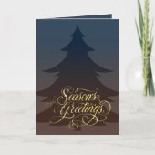 カラー&ブラウンシーズンのグリーティングクリスマスツリー シーズンカード (正面)
