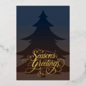 カラー＆ブラウン シーズンズ グリーティング クリスマス ツリー 箔シーズンカード (正面)