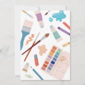 カラー ペイント アート パーティー 誕生日 招待状 (裏面)