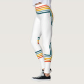 カラー&ホワイトトレンディー80のチューブソックススタイル レギンス (左)