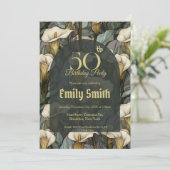 カラー リリー モダンなお花のモチーフの誕生日デザイン 招待状 (スタンド正面)