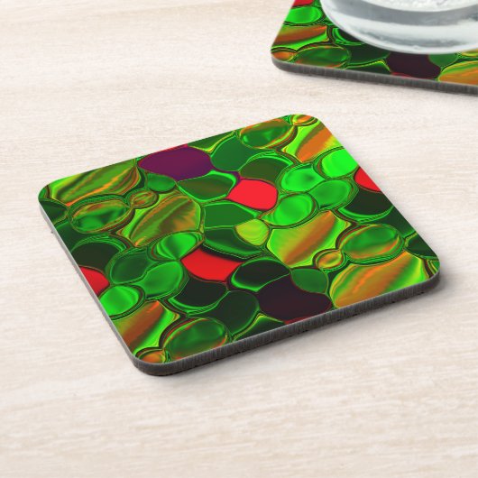 カラー、円、丸みを帯びたシェイプ コースター (左側)