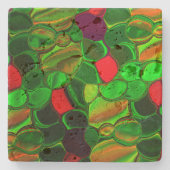 カラー、円、丸みを帯びたシェイプ ストーンコースター (正面)