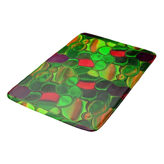 カラー、円、丸みを帯びたシェイプ バスマット (アングル)