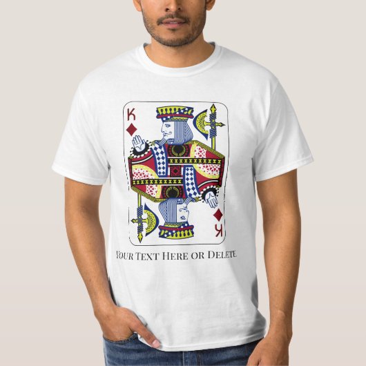 カラー/文字のKing of Diamonds Casino Card Shark Tシャツ (正面)