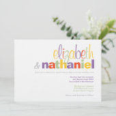 カラー:活モダン字結婚式招待状 招待状 (スタンド正面)