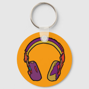 カラーdjヘッドフォン キーホルダー