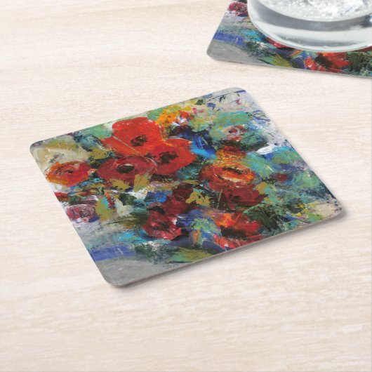 カラーIIのスプラッシュ スクエアペーパーコースター (アングル)