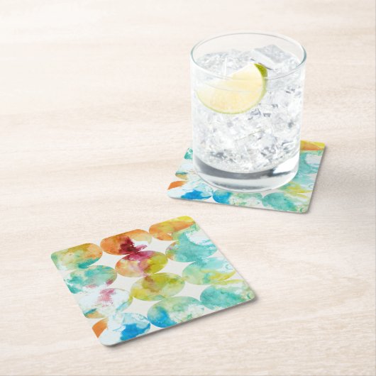 カラーIIのマージ スクエアペーパーコースター (インサイチュ)