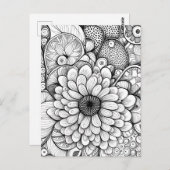 カラーIt抽象芸術デイジーフローラはがき ポストカード (正面/裏面)